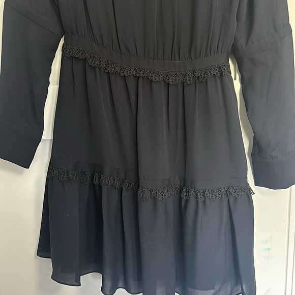 Dark navy silk dress. Size 2 - Picture 3 of 4